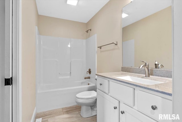 1809 Spartan Dr, Chatham, IL 62629 - bathroom featuring toilet, vanity, and shower / bathtub combination