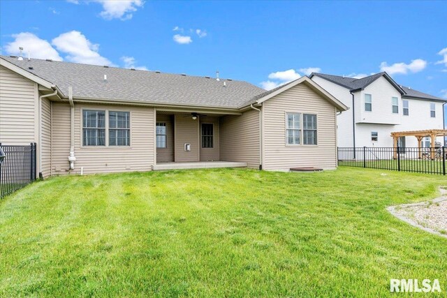 1809 Spartan Dr, Chatham, IL 62629 - back of property featuring a patio and a ceiling fan