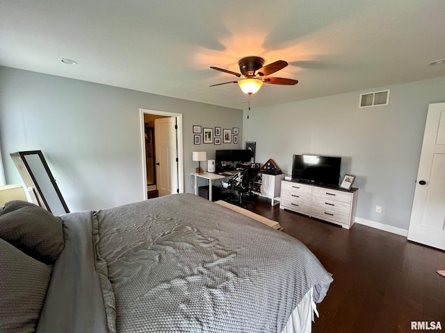 409 W Main St, Williamsville, IL 62693 - bedroom featuring wood finished floors and ceiling fan