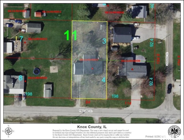 131 E Willard St, Wataga, IL 61488 - aerial map of property and surrounding area