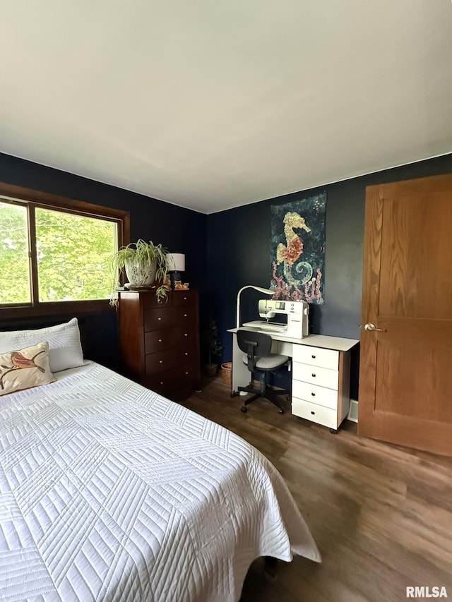 131 E Willard St, Wataga, IL 61488 - bedroom with dark wood finished floors and an office area