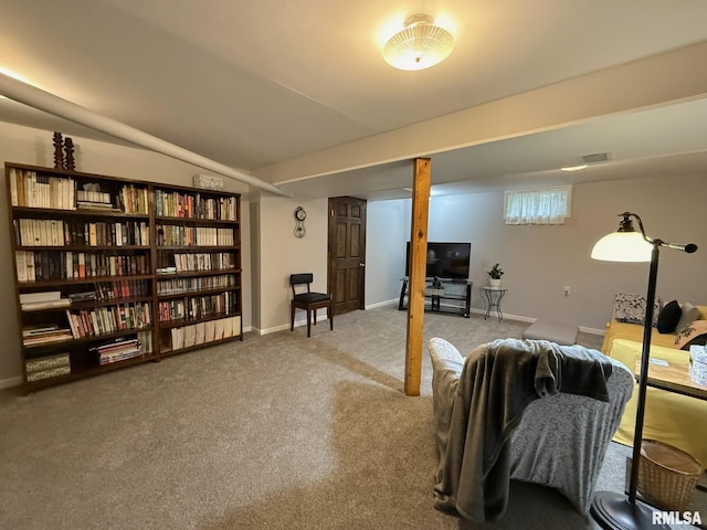 131 E Willard St, Wataga, IL 61488 - living area featuring carpet and baseboards