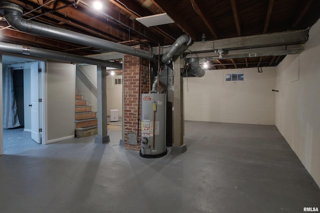 2016 Sycamore St, Quincy, IL 62301 - unfinished below grade area featuring water heater and stairway
