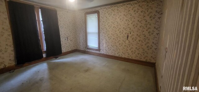 1262 N Broad St, Galesburg, IL 61401 - spare room featuring carpet flooring and wallpapered walls