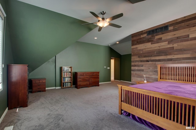 507 W Fairway Dr, Quincy, IL 62305 - carpeted bedroom featuring lofted ceiling and baseboards