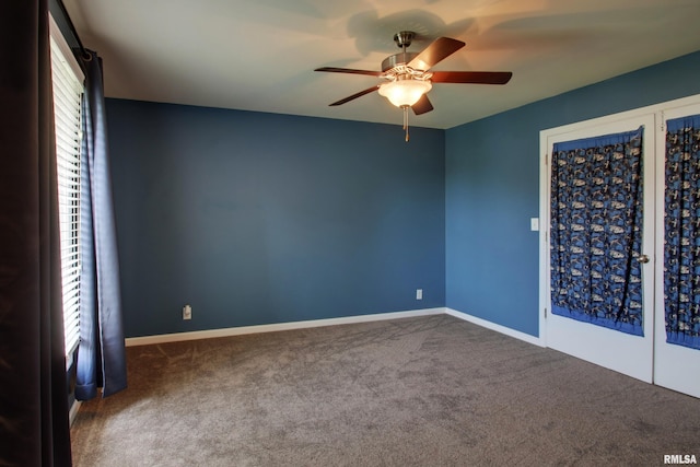 507 W Fairway Dr, Quincy, IL 62305 - unfurnished room with a ceiling fan, carpet flooring, and baseboards