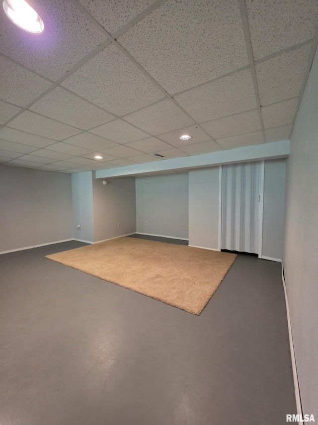 1246 Curtis Creek Rd, Quincy, IL 62301 - finished basement featuring baseboards, a drop ceiling, and recessed lighting