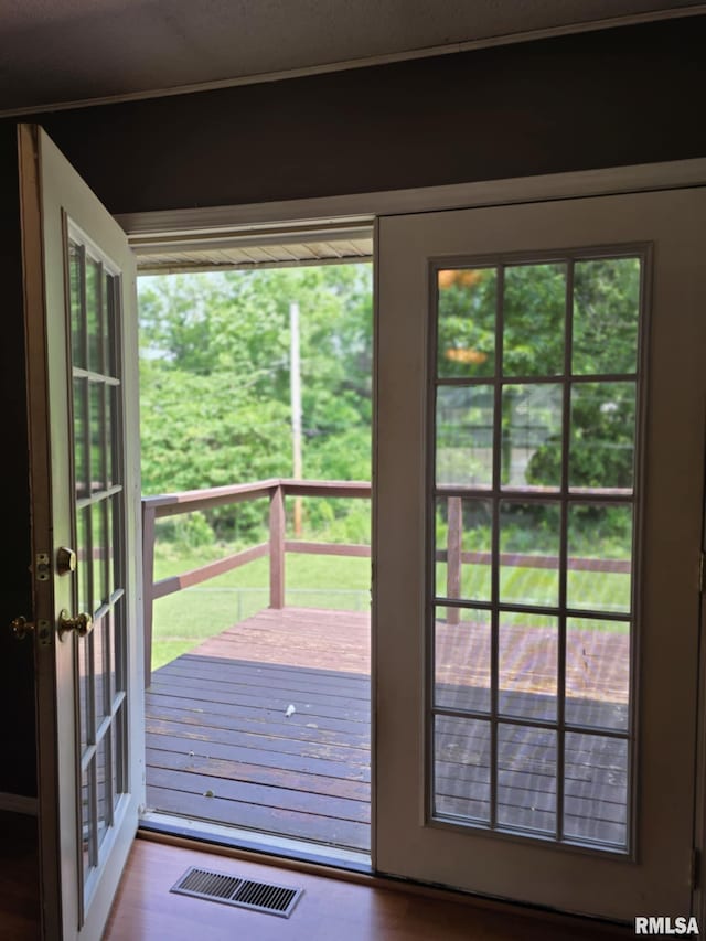 1246 Curtis Creek Rd, Quincy, IL 62301 - doorway with plenty of natural light, french doors, and wood finished floors