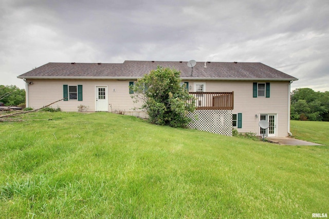 2044 N 1200th Ave, Liberty, IL 62347 - rear view of property with a yard and a wooden deck