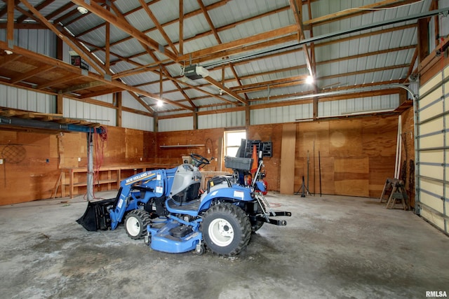 2044 N 1200th Ave, Liberty, IL 62347 - garage featuring metal wall and a garage door opener