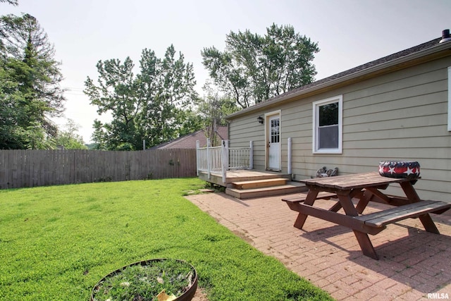 2317 Harrison St, Quincy, IL 62301 - view of yard with a deck and a patio area