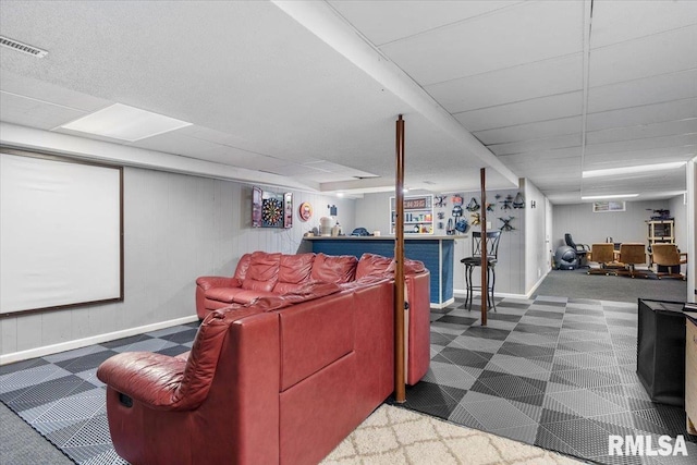 69 Axline Rd, Chatham, IL 62629 - home theater room with carpet flooring and baseboards