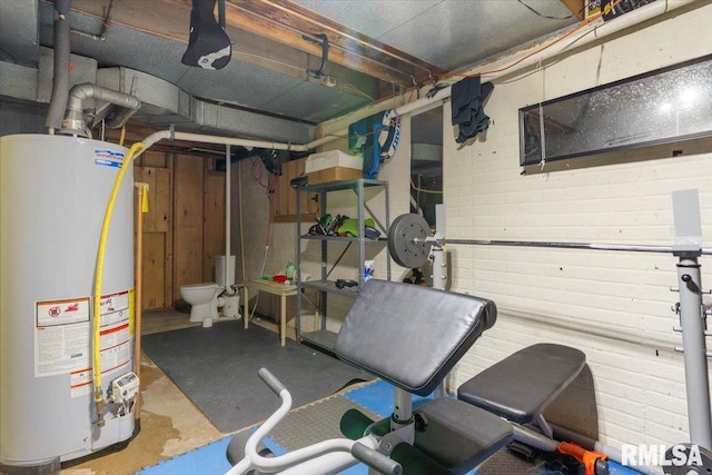 69 Axline Rd, Chatham, IL 62629 - workout area featuring gas water heater