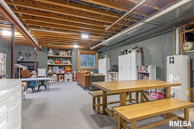 33 Vista Rdg, Petersburg, IL 62675 - basement featuring gas water heater and carpet floors