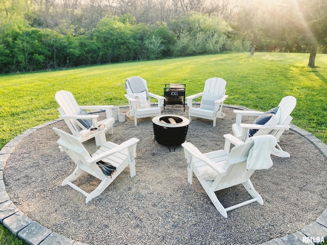 33 Vista Rdg, Petersburg, IL 62675 - view of patio / terrace with a fire pit