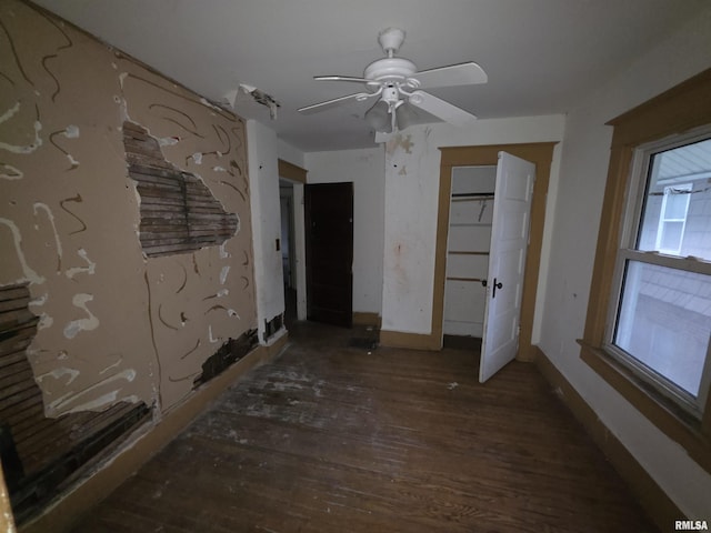 2040 S 5th St, Springfield, IL 62703 - interior space with wood-type flooring, ceiling fan, and baseboards