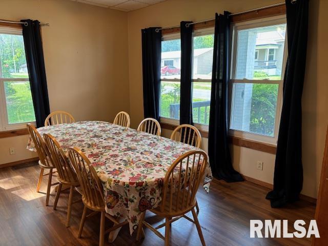 505 E Elm St, Carlinville, IL 62626 - dining space featuring wood finished floors and healthy amount of natural light