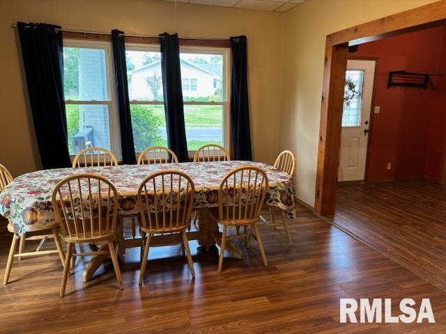 505 E Elm St, Carlinville, IL 62626 - dining room with plenty of natural light and wood finished floors