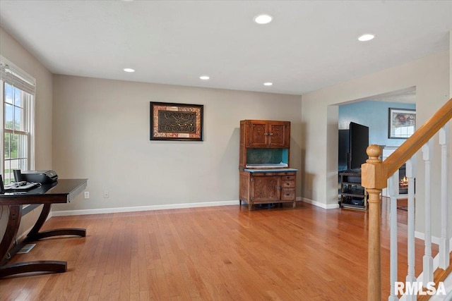4108 Newtonmore Dr, Springfield, IL 62712 - office space featuring light wood-style flooring, baseboards, and recessed lighting