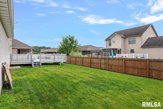 4108 Newtonmore Dr, Springfield, IL 62712 - view of yard featuring a wooden deck