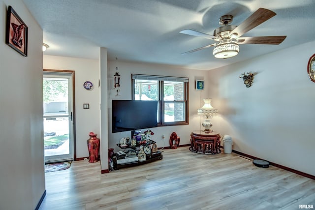 909 E Heights Ave, Taylorville, IL 62568 - living room with healthy amount of natural light, wood finished floors, and ceiling fan