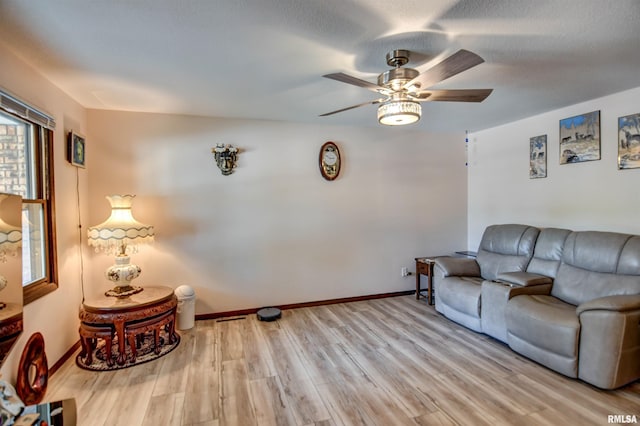 909 E Heights Ave, Taylorville, IL 62568 - living area with a ceiling fan and light wood-style floors