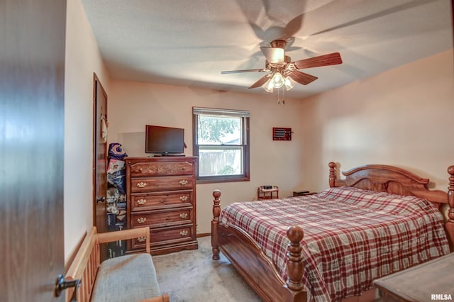 909 E Heights Ave, Taylorville, IL 62568 - bedroom with carpet and a ceiling fan