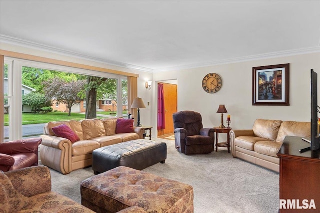 2054 Cambridge Rd, Springfield, IL 62704 - living room with ornamental molding and carpet flooring