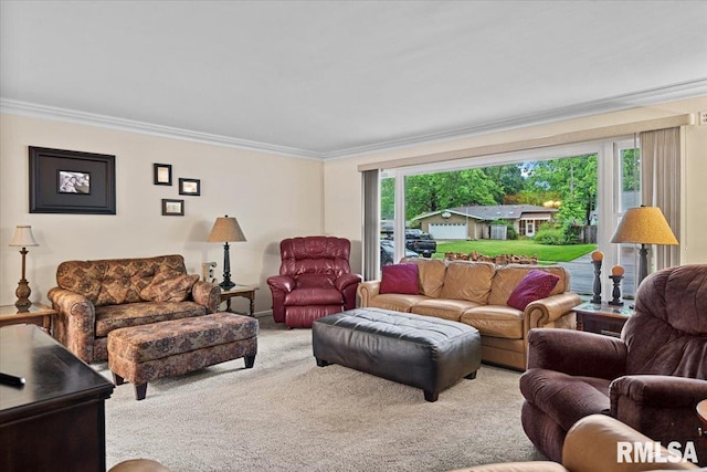 2054 Cambridge Rd, Springfield, IL 62704 - living area with healthy amount of natural light, crown molding, and carpet