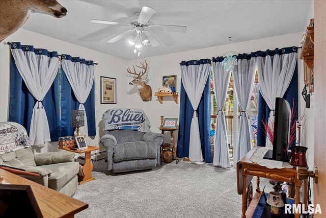 122 W Chapin St, Litchfield, IL 62056 - carpeted living room with ceiling fan