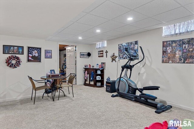 122 W Chapin St, Litchfield, IL 62056 - exercise room featuring carpet floors, recessed lighting, and baseboards