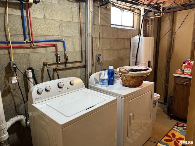100 Fulton St, Oquawka, IL 61469 - washroom with independent washer and dryer and water heater