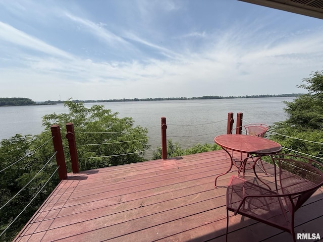 100 Fulton St, Oquawka, IL 61469 - wooden terrace featuring a water view