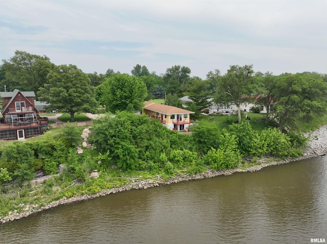 100 Fulton St, Oquawka, IL 61469 - view from above of property featuring a nearby body of water and a tree filled landscape