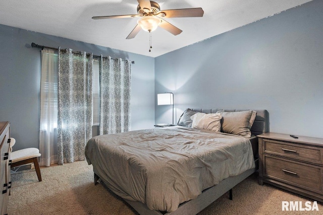 136 Lilac Ln, Chatham, IL 62629 - bedroom featuring light colored carpet and ceiling fan