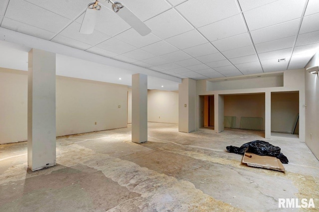 136 Lilac Ln, Chatham, IL 62629 - finished basement with a drop ceiling