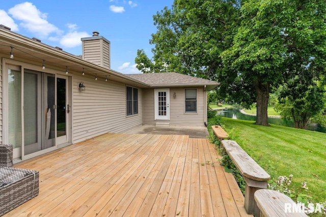 136 Lilac Ln, Chatham, IL 62629 - deck with a yard and a water view
