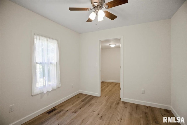 3024 Allis St, Springfield, IL 62703 - unfurnished room with light wood-type flooring, a ceiling fan, and baseboards