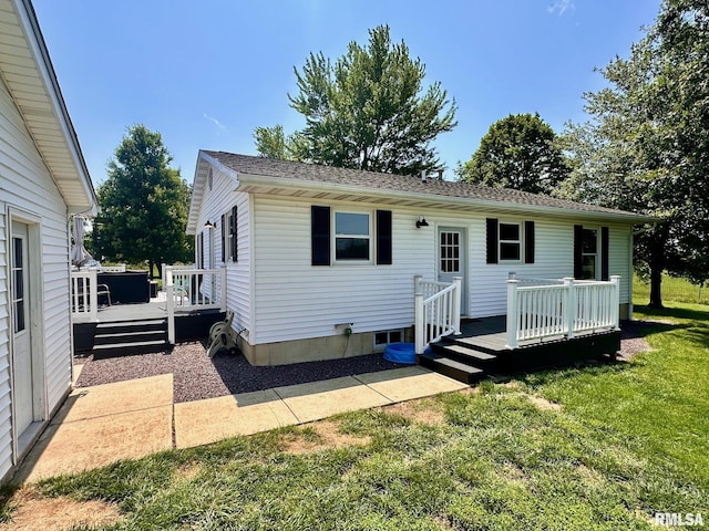 2900 Old State Rd, Alexander, IL 62601 - view of front of home featuring a wooden deck and a front yard