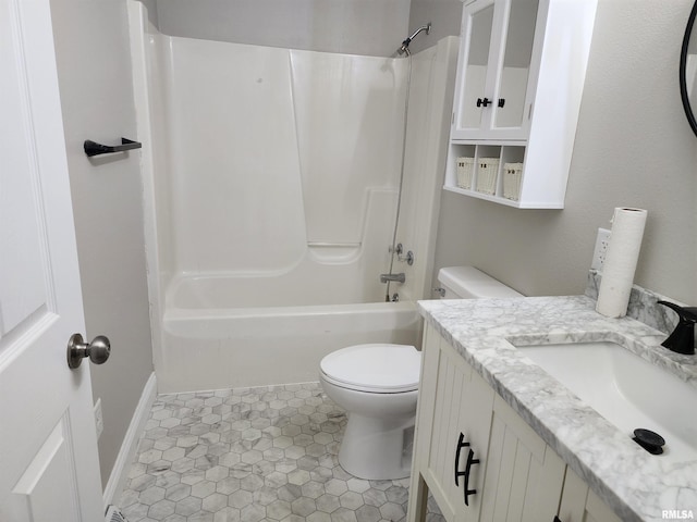 208 Elm St, Dawson, IL 62520 - bathroom featuring toilet, vanity, and bathtub / shower combination