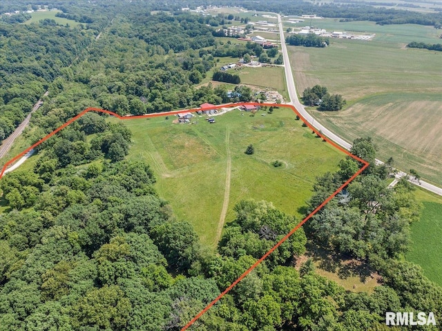 14455 E Dutch Henry Rd, Lewistown, IL 61542 - aerial view of sparsely populated area featuring property boundaries highlighted