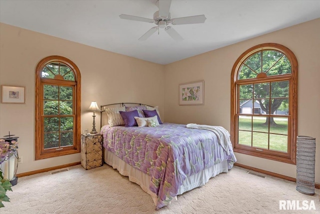 9 Windfall Ln, Cantrall, IL 62625 - carpeted bedroom featuring baseboards and ceiling fan