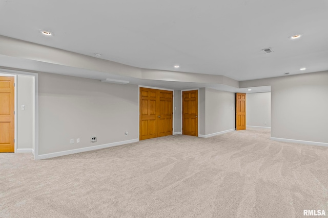 230 Possum Pass Ct, Sherman, IL 62684 - finished below grade area featuring light colored carpet and recessed lighting