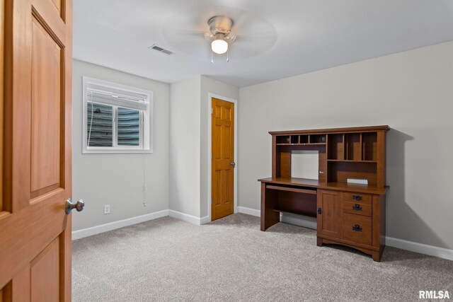 230 Possum Pass Ct, Sherman, IL 62684 - unfurnished office featuring light colored carpet and ceiling fan