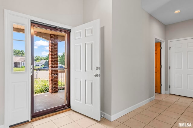 230 Possum Pass Ct, Sherman, IL 62684 - foyer with light tile patterned floors and baseboards