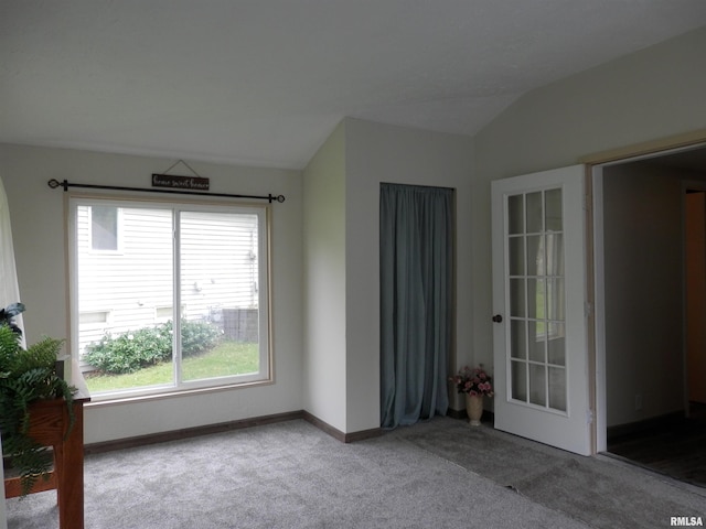 104 Henderson Rd, Knoxville, IL 61448 - unfurnished room with carpet floors and vaulted ceiling