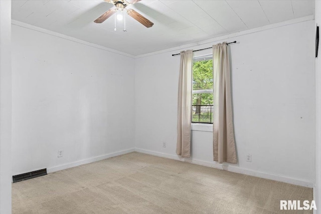 402 Linkins Ave, Tovey, IL 62570 - unfurnished room with carpet, ceiling fan, and ornamental molding