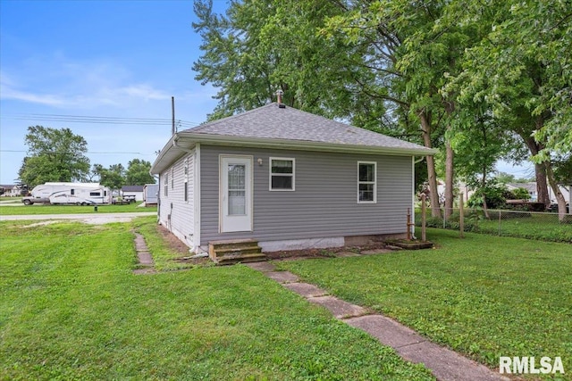 402 Linkins Ave, Tovey, IL 62570 - back of house with entry steps and roof with shingles