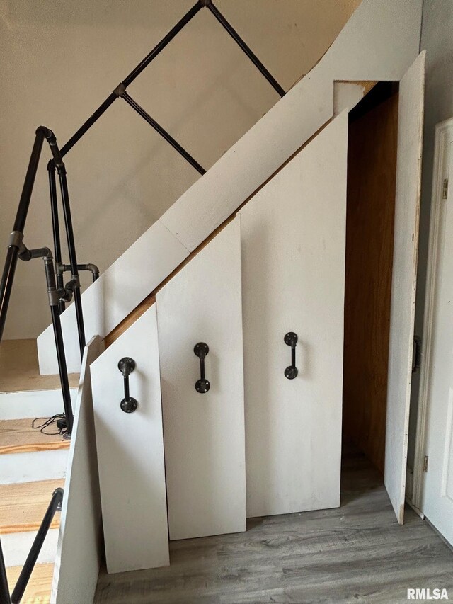 726 W N St, Auburn, IL 62629 - staircase with wood finished floors