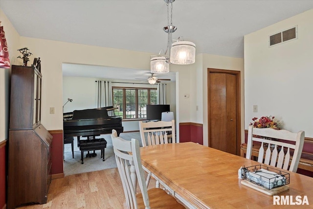 5309 Collins Way, Springfield, IL 62703 - dining room with light wood finished floors and a ceiling fan